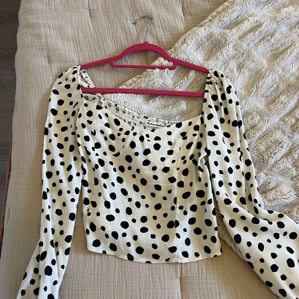 Reformation reign top polka dot